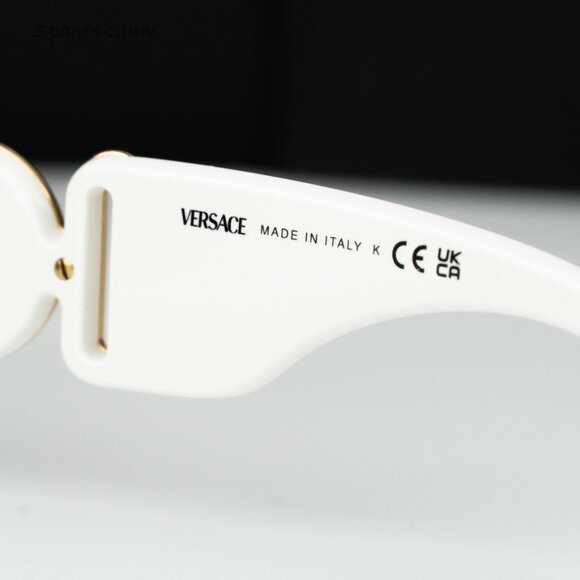 BRAND NEW Versace VE4480U 314/87 White Dark Grey Oval Unisex Sunglasses main image 11